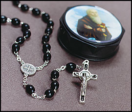 St Benedict Rosary with Case