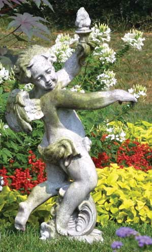 Rococo Angel Torch - Right" Statue